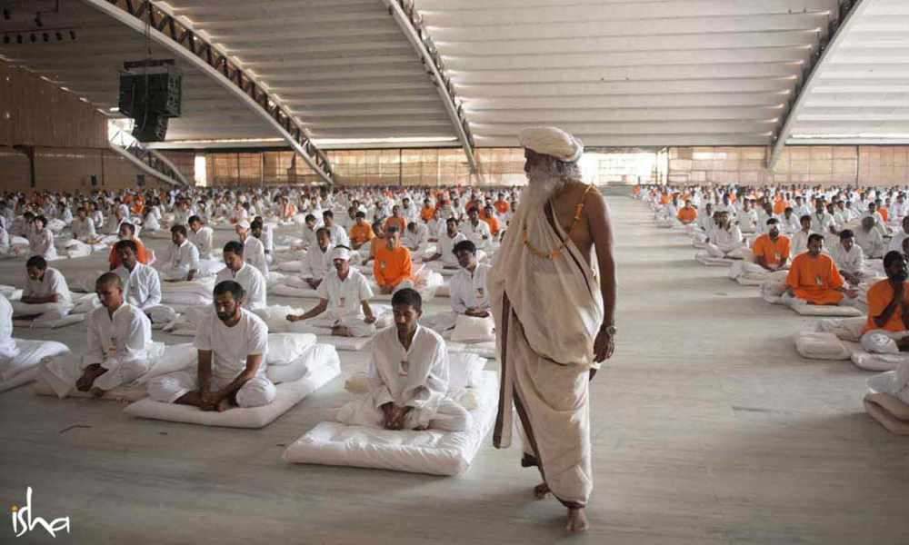 Sadhguru during the Samyama program in Adiyogi Alayam