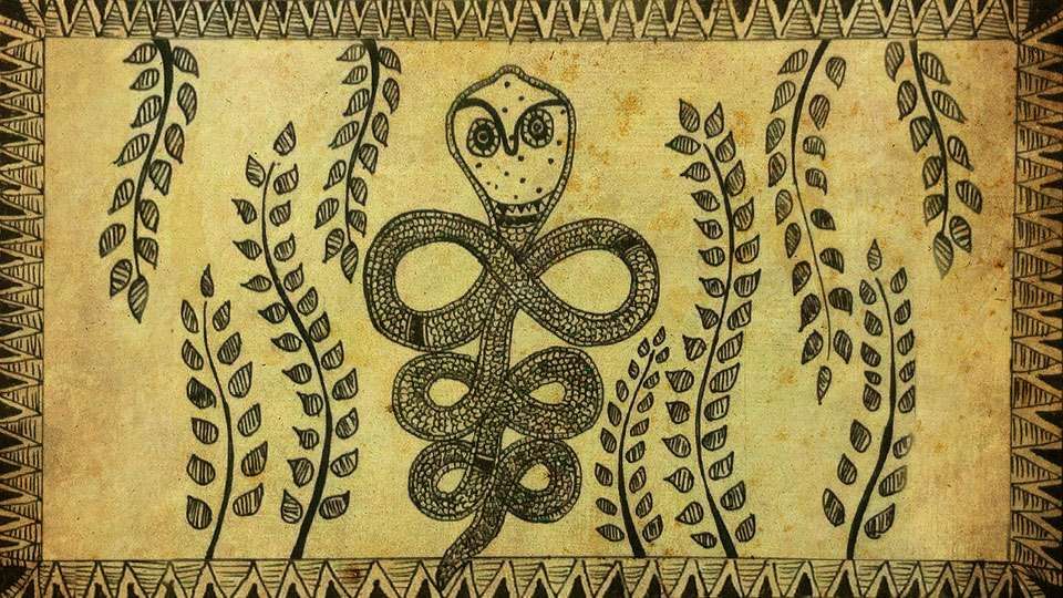 Kundalini awakening - image of a drawn serpent, symbol of Kundalini