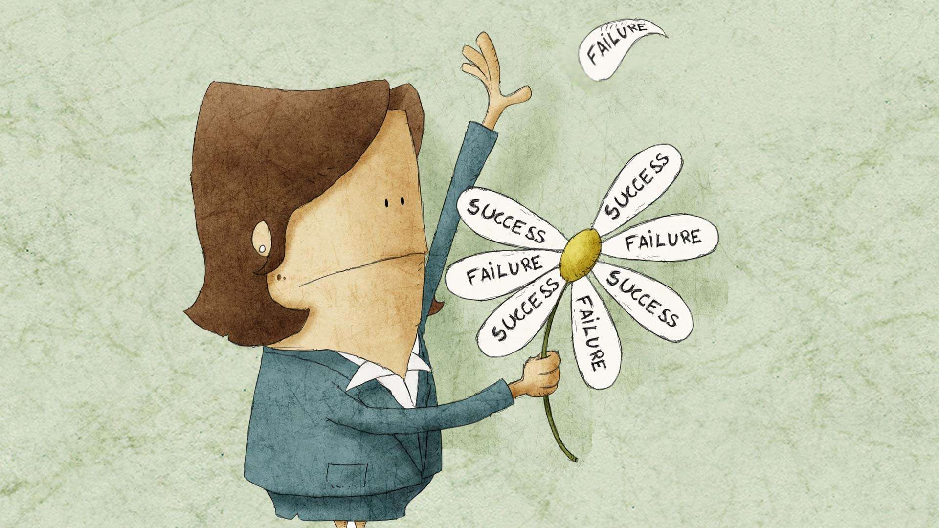 illustrative drawing of success and failure