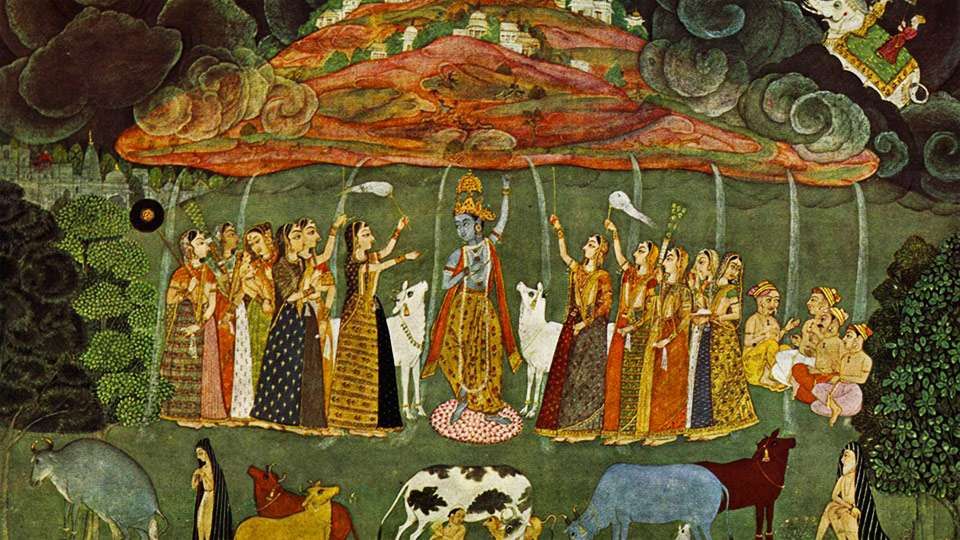 Krishna and the Miracle at Mount Govardhan