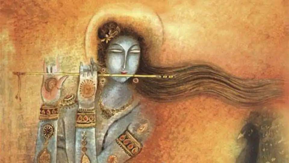 Image of Krishna playing the flute