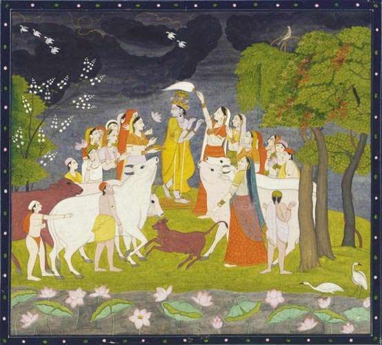 Picture showing Gopis' love for Krishna