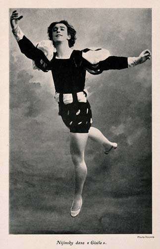 Vaslav Nijinsky, a ballet dancer, in a scene from G̀isè