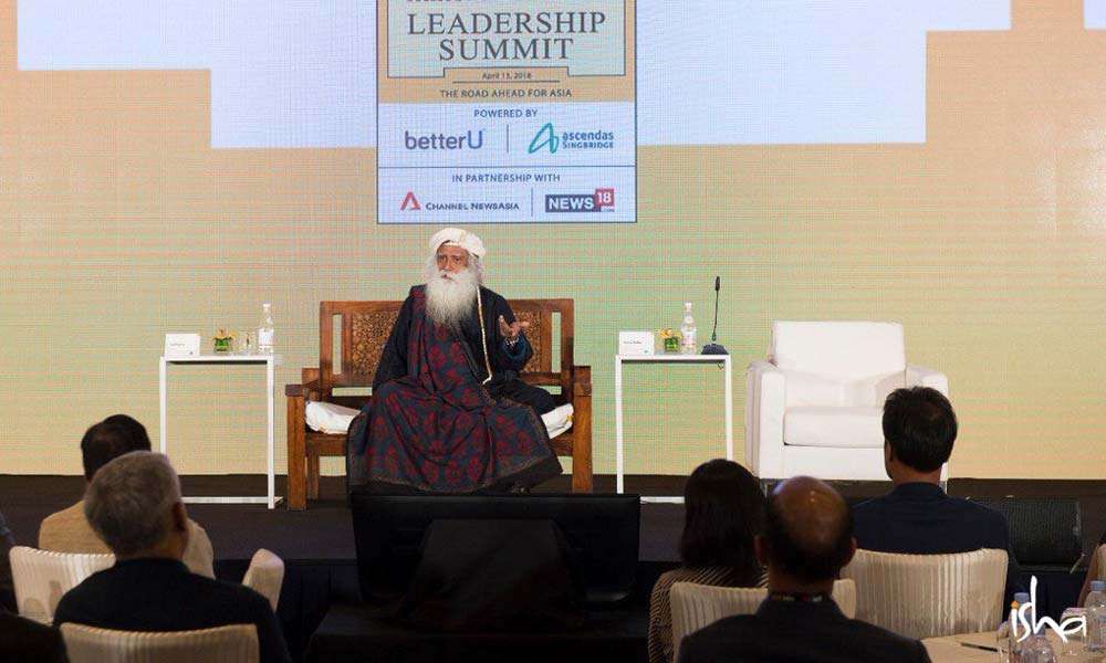 "Transformative Leadership" Sadhguru giving a talk at the HT MintAsia Leadership Summit in Singapore, April 2018