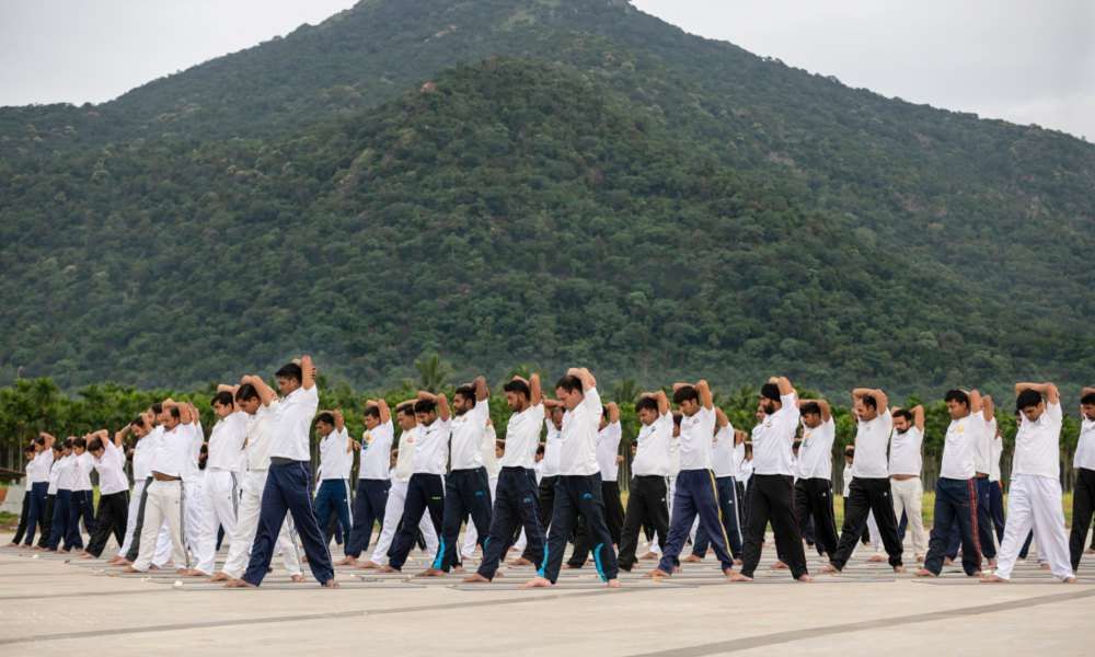hata yoga training for BSF in Isha