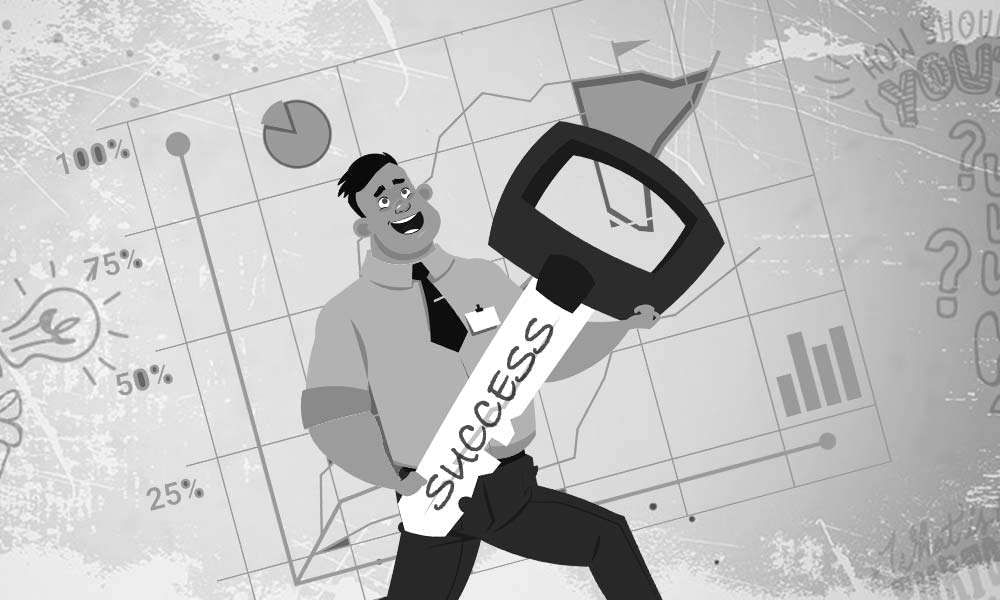Illustration of a Happy Businessman holding Success Key | The Key To Unlocking Success