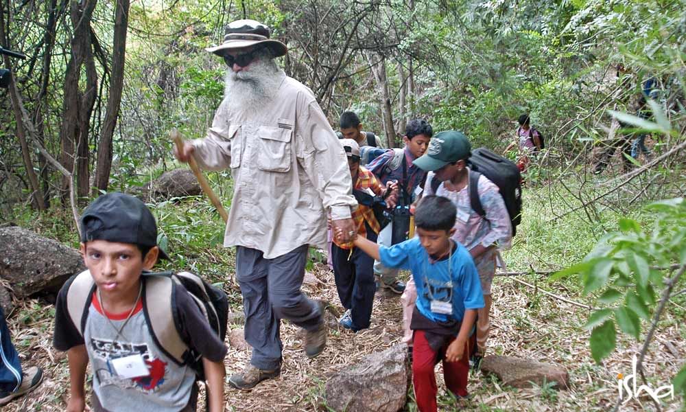 Sadhguru trekking with a group of children | Why Children Must Connect With Nature