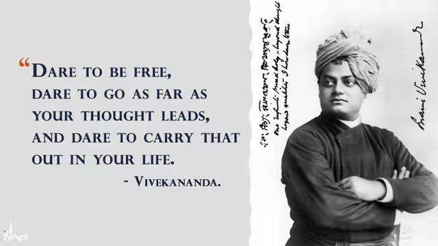 Famous image of Vivekananda with a quote of his own