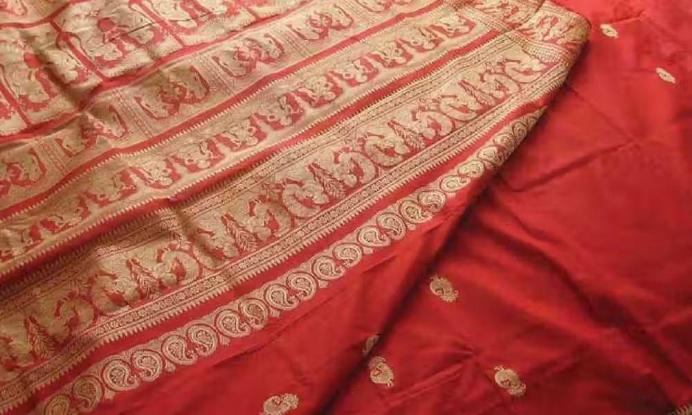 Baluchari Silk Saree Purple – Biswa Bangla