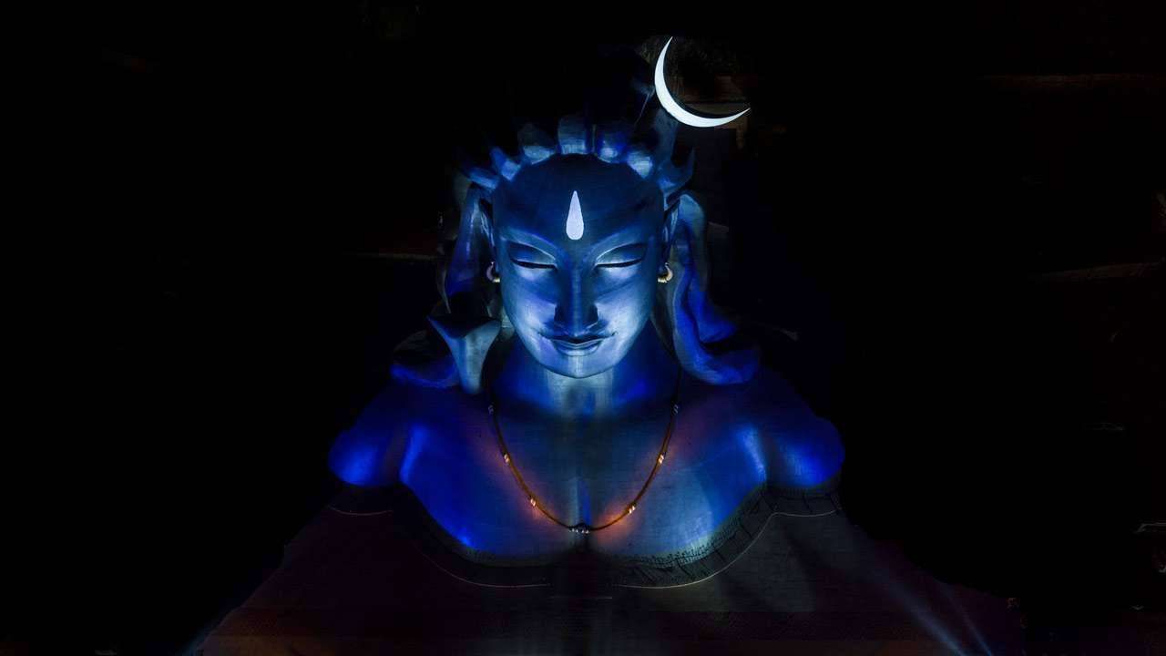Photo of Adiyogi Shiva from a birds eye view.