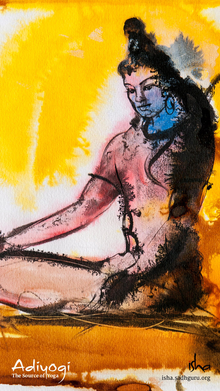 Adiyogi Shiva Painting - Grey