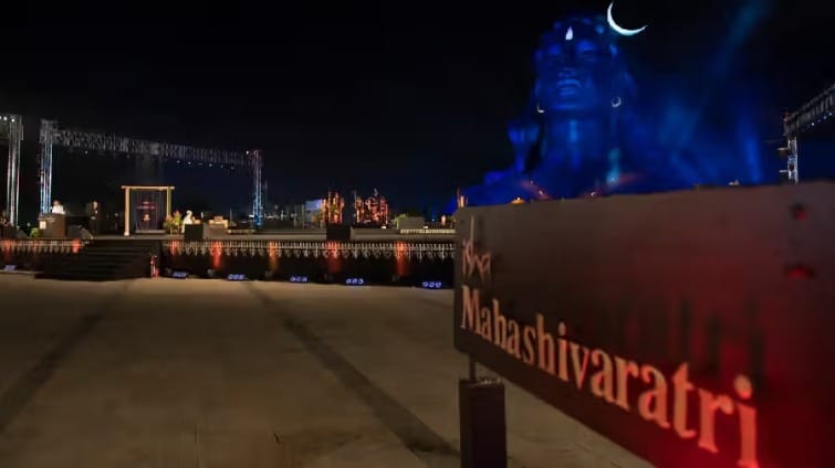 Picture of Adiyogi during Mahashivaratri