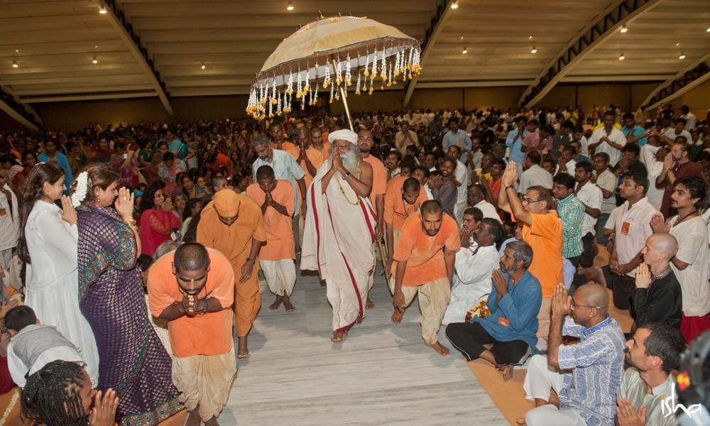 Sadhguru at Guru purnima celebration, Isha Foundation Coimbatore.