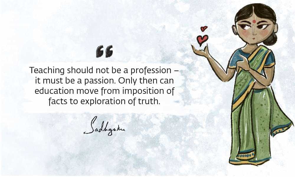 Education quotes artwork, with with woman having a passion for teaching.