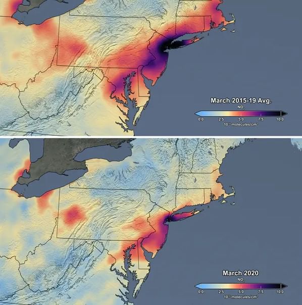air Quality before and after lockdown in NE USA