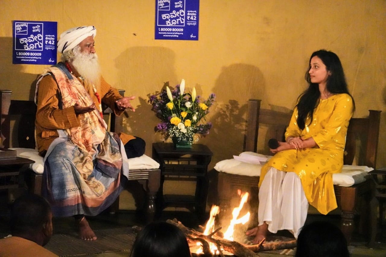 sadhguru with srinidhi shetty