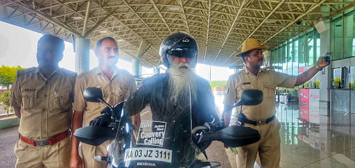 sadhguru with bike