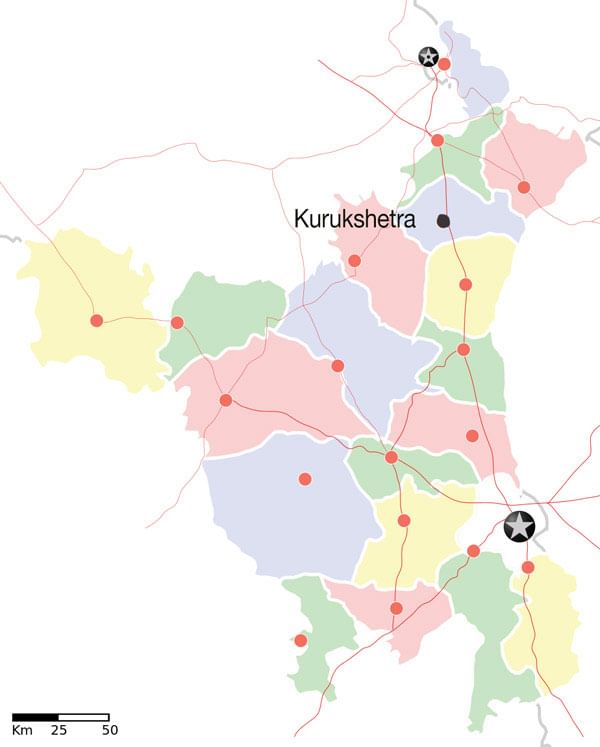 kurukshetra in map