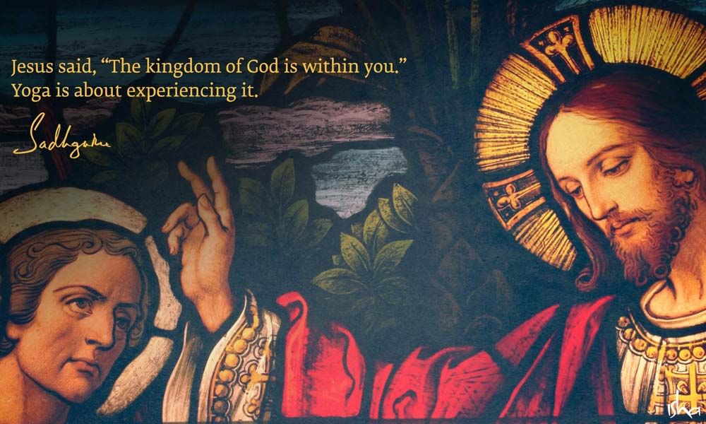 Stained glass painting of Jesus Christ | Guru Purnima Quotes from Sadhguru