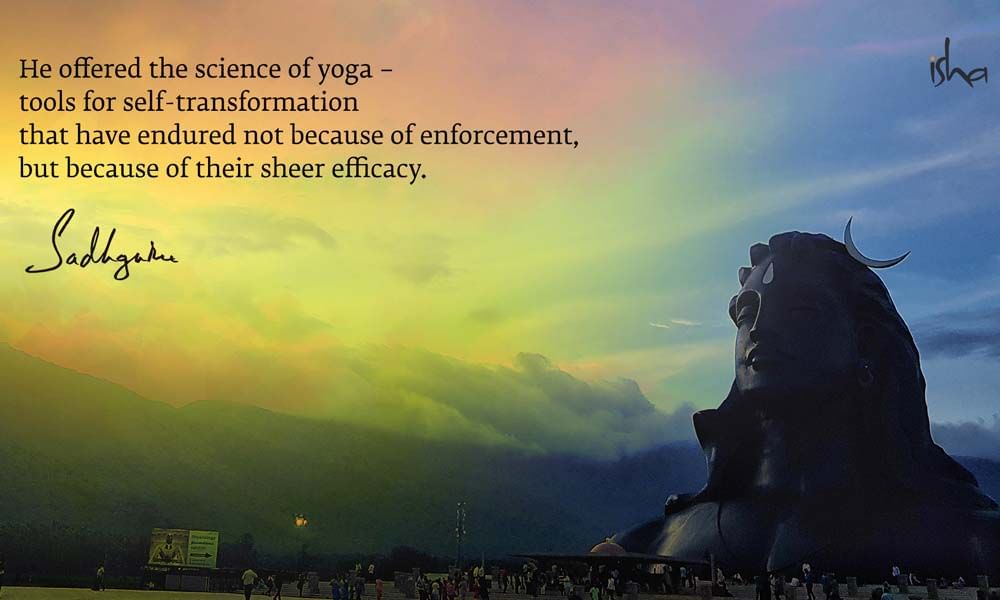 The 112 ft statue of Adiyogi at the Isha Yoga Center | Guru Purnima Quotes from Sadhguru