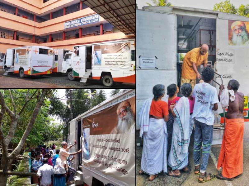 Isha Medical Vans in aid of Kerala flood affected people