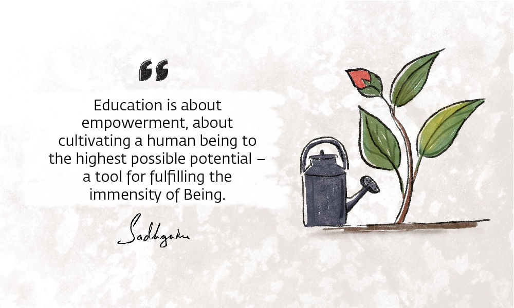 Education quotes artwork, with a plant and a watering can.