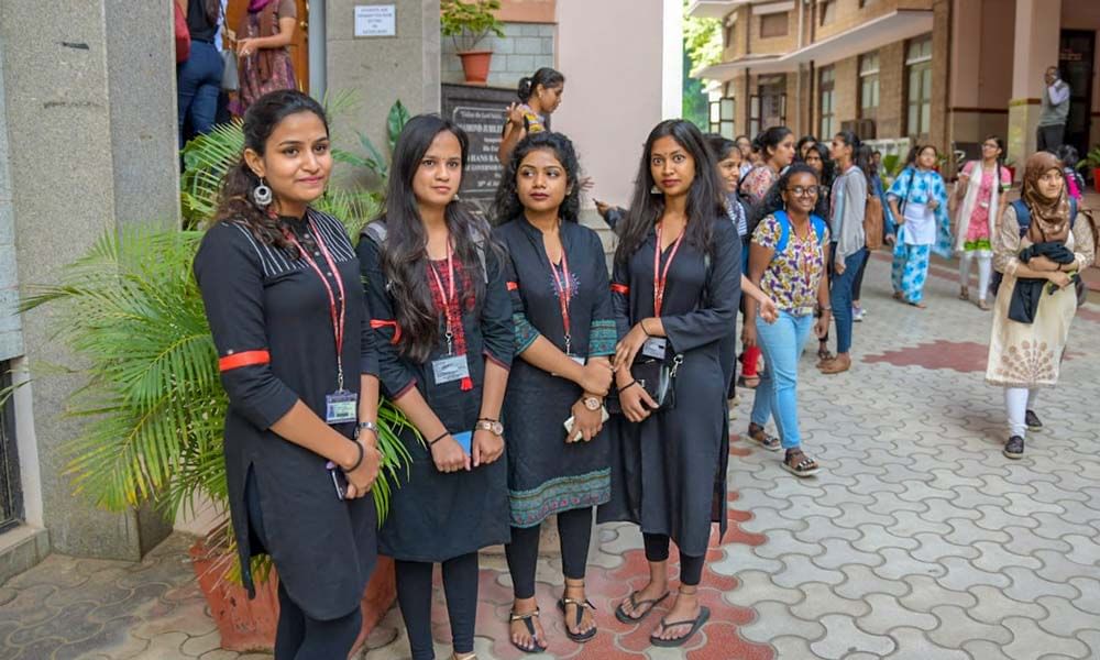 The security girls for the Youth and Truth event at Mount Carmel College, Bengaluru