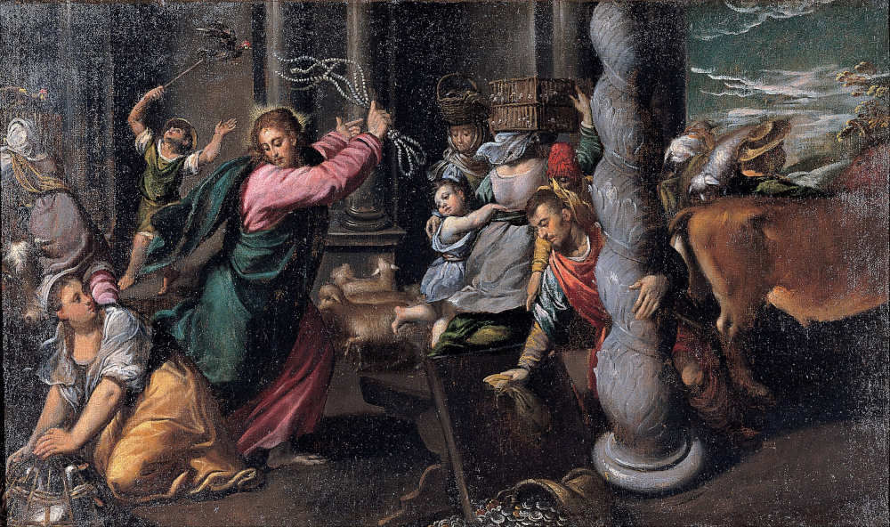 இயேசு கோவிலிலிருந்து வியாபாரிகளை வெளியேற்றுதல், Jesus expels the merchants and consumers from the temple