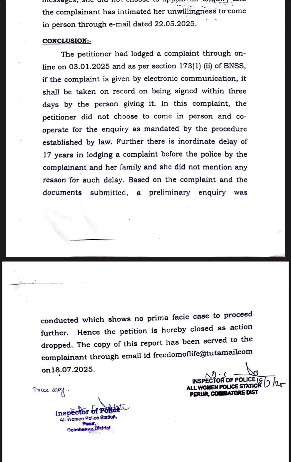 TN Police Closure Report on False Allegations against Isha Foundation